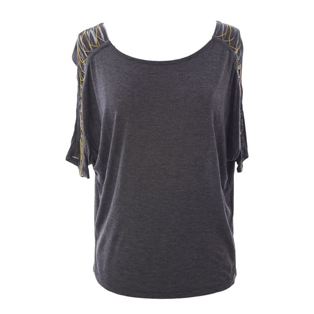Blouse Top Dolman Slub Ruched Neckline Necklace Solid Coral Black Mint New Small